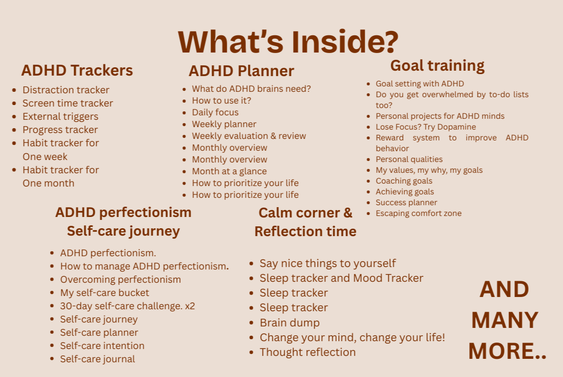 ADHD Planner & Self-Care Journal Bundle
