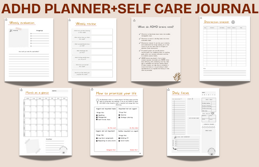 ADHD Planner & Self-Care Journal Bundle